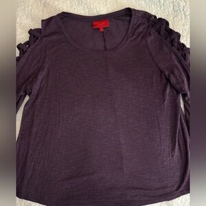 ⭐️ 3/$20 Purple Women's sweater w/ Unique Sleeve Design-criss cross open- xxl